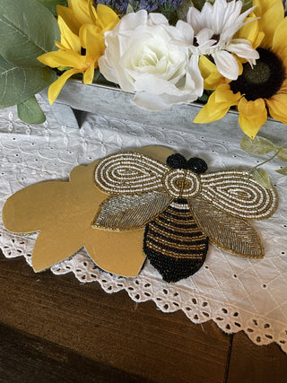 Beaded Bee Coasters - Set of 2 RCD|73749