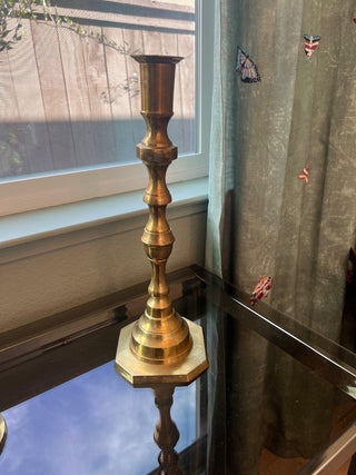 14” brass candlestick|60201