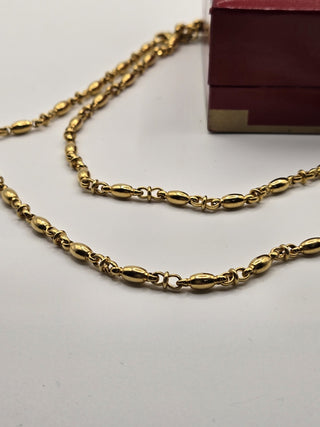 Monet oval gold tone chain necklace RSV|110941