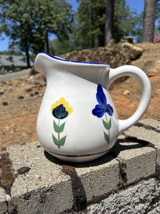 12F VTG DANSK PITCHER SAN NICOLO 80 OZ POTTERY FLOWERS WATER JUG INDONISIA MST|84835