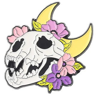 Cat skull moon Enamel Pin|53853