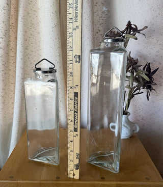 Triangular Glass Bottle Pair (as-is) (LZD - RSV)|108561