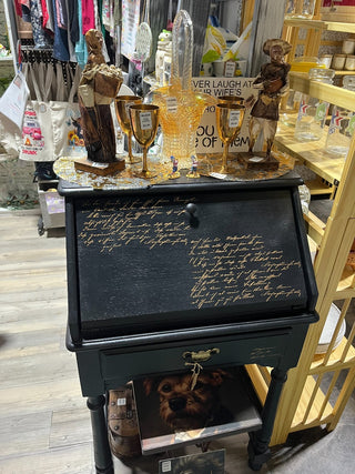 Vintage Black Secretary With Gold Accents  RSV|100194