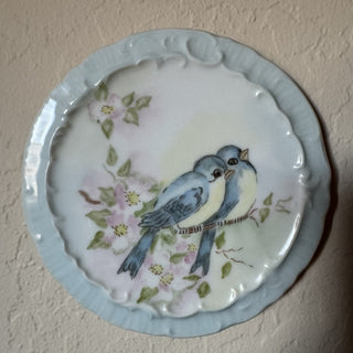 Vtg Handpainted Porcelain Bluebird Plate RCD|101924