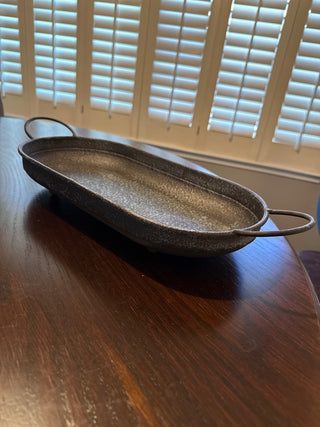 14.5” Rustic Metal Tray w/Handles & Feet RSV|79794