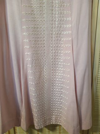 60s pink linen mod A-line shift, M, MTS|75830