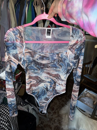 Sheer long sleeve body suit|49807