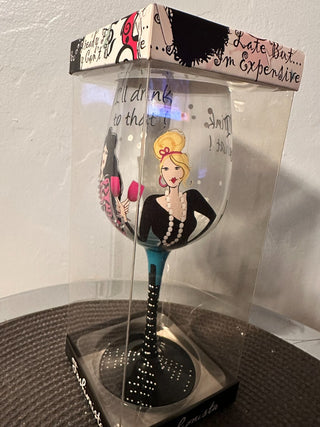 Wine Glass Painted NIP-MTS|62256