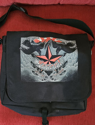 Messenger bag, canvas, birds, black, RSV|108404