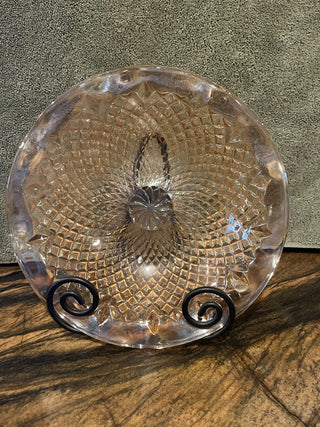 Vintage Indiana Marigold Carnival Glass Diamond Cut Bowl RSV|122308