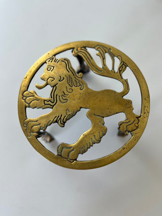 Vintage brass lion trivet stand|72037