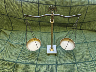 Vtg Brass Eagle Scale of Justice w/Marble Base|101874