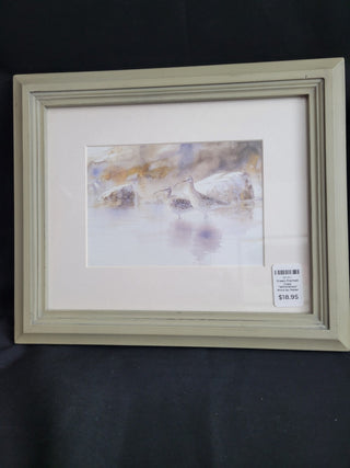 Green Framed Copy "Whimbrels" Print by Peter Nilsson|111787