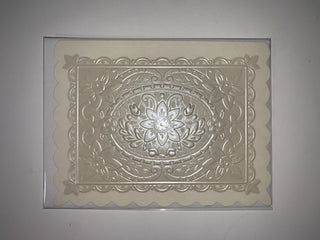 Cream Embossed Notecard|55300