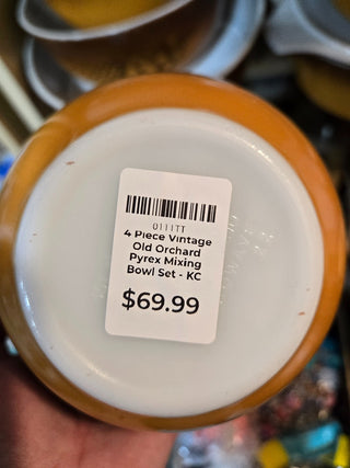 4 Piece Vintage Old Orchard Pyrex Mixing Bowl Set - KC|84425