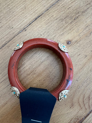 Rust bracelet with Brass/Stone Accents MTS|67432