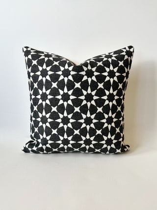 18x18 Black and white retro tile pillow cover only RSV|51134