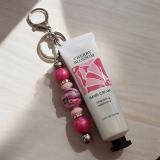 Lotion Beaded Keychain/Bag Tag: Cherry Blossom RSV|69324