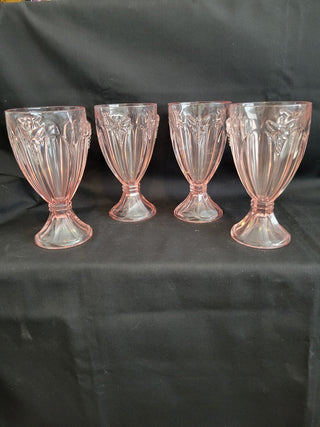 Lenox Meadow Pink Dragonfly Crystal Goblets Set of 4 RCD|103616