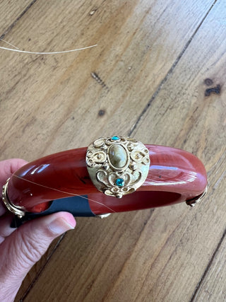 Rust bracelet with Brass/Stone Accents MTS|67431