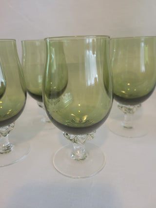 Sasaki Blown Green Glass Carafe, Stirrer & 9 Glasses RCD|106233