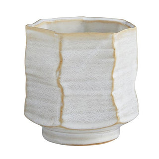 WHITE GLAZED POT - MED. RSV|64736