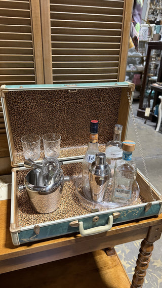 Green Samsonite Up-Cycled Cocktail Bar RCD|122875