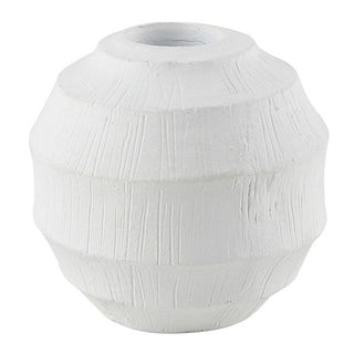 WHITE CANDLE HOLDER - RESIN. RSV|64730
