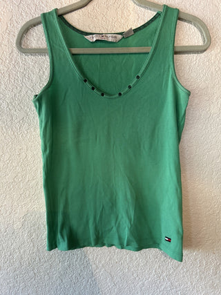 12F Y2K Tommy Hilfiger Jeans Green Tank Size M MTS|65093