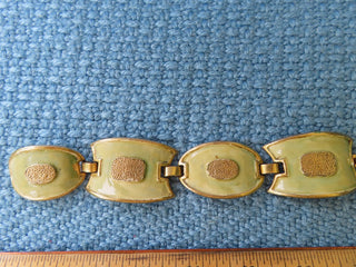Mint green & gold color panel bracelet RCD|70707