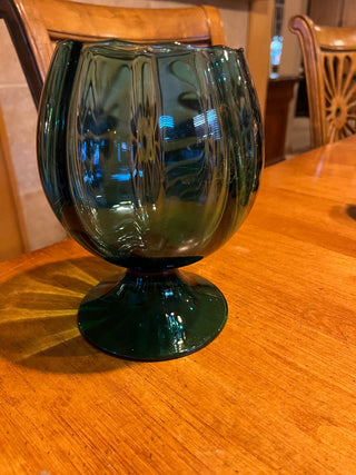 Curved Edged Glass Teal Vase RSV. booth 16|116084