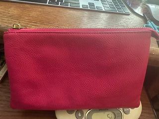 Hot Pink Leather Clutch/cross body (no strap) 5.5"x8" RCD|89644