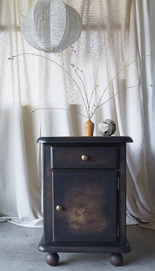 English Nightstand Black/Wood (LZD - RSV)|57226