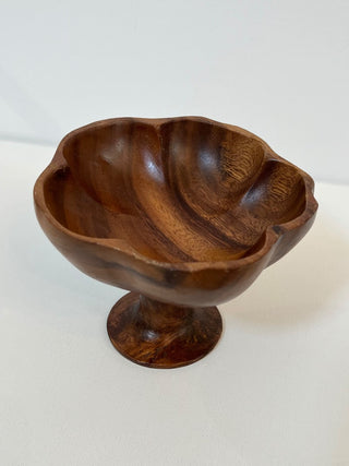 Monkey pod pedestal bowl|58698