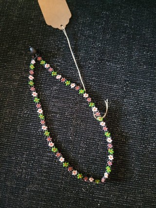 90s beaded flower necklace RCD|87065