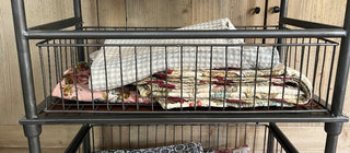 METAL & WOOD TABLE WITH 2 METAL BASKET DRAWERS 24.5H  x 13D x 29.5W (KJS) RCD|65621