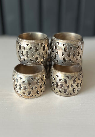 6 Vintage silver napkin rings RSV|88057