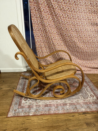 Vintage Brentwood Cane Back Rocking Chair (wtwf)|108841