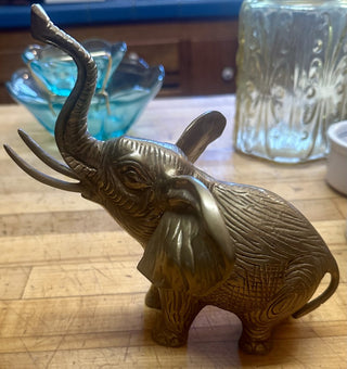 Vintage Mid Century Brass Elephant~ Hollywood Regency Era Brass Figurine RSV|77472