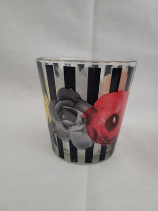 3 Painted Black Stripes w/Multi Color Floral Tumblers RCD|106203