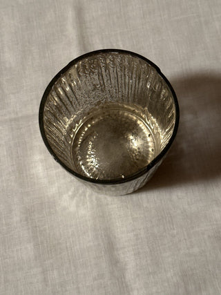 Mercury glass candle holder - stripe glass. #SM RSV|70280
