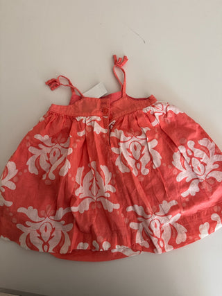 3-6M. Coral and White Print Sundress - RSV|83138