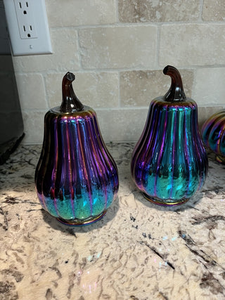 Iridescent Glass Pumpkin Decor RCD|117295