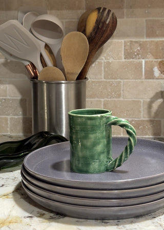 Pottery Mug Twisted Green (LZD - RSV)|88993