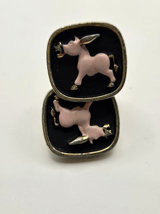 Vintage Hickok Cufflinks Tie Bar Pink Donkey RSV|111001