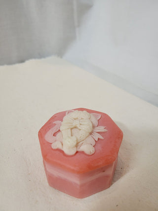 Hand Carved Soapstone Trinket Box Pink RCD|82850