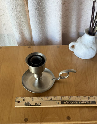 Pewter Candlestick Holder with Handle (LZD - RSV)|108502