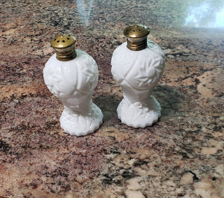Milk Glass "Pinwheel" Salt & Pepper Shakers|101564
