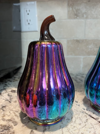 Iridescent Glass Pumpkin Decor RCD|117297