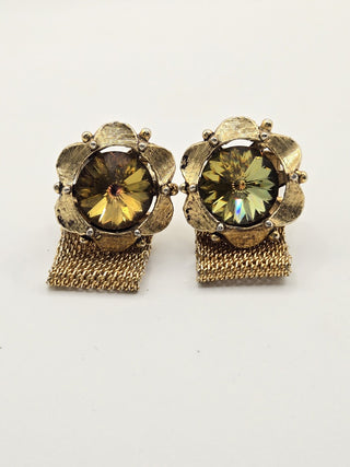 Vintage brown gold tone cufflinks RSV|110980